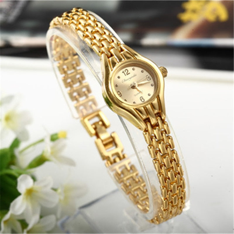 Women Bracelet Watch Mujer Golden Relojes Small Dial Quartz Leisure Popular Wristwatch Hour Female Ladies Elegant Relogio Clock