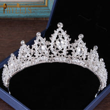 Load image into Gallery viewer, A213 Zircon Wedding Round Crown Luxury Diadem Headband Rhinestone Headpiece Bridal Headwear King Tiaras Princess Hair Jewerly