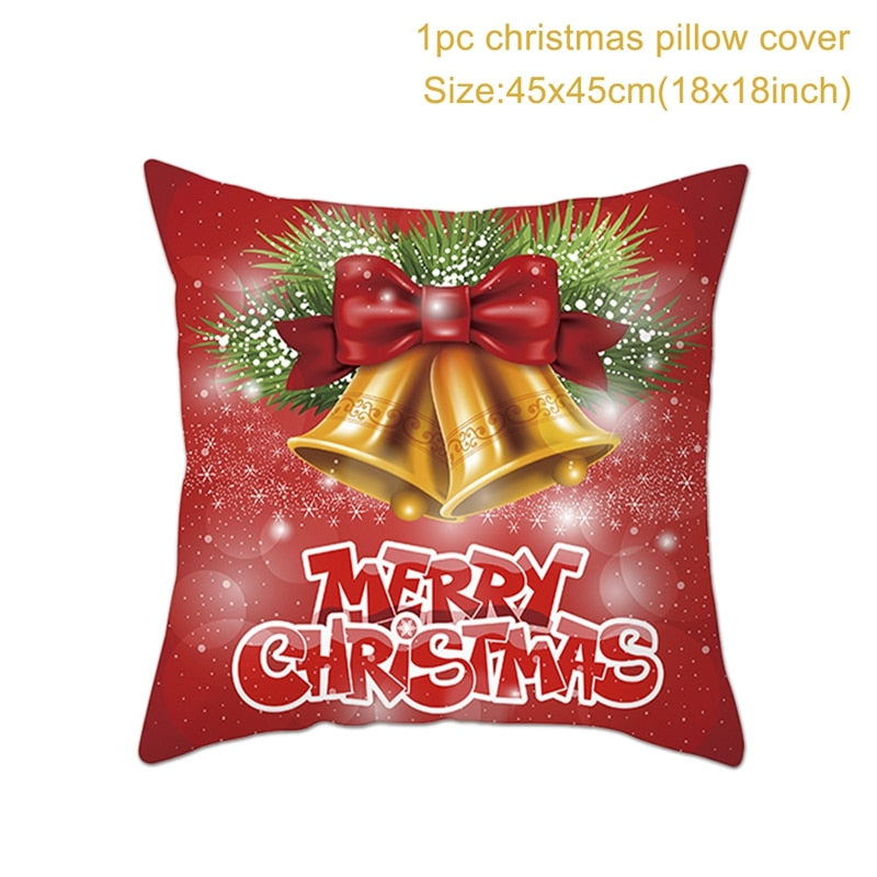Christmas Cushion Cover Merry Christmas Decorations for Home 2022 Christmas Ornament Navidad Noel Xmas Gifts Happy New Year 2023