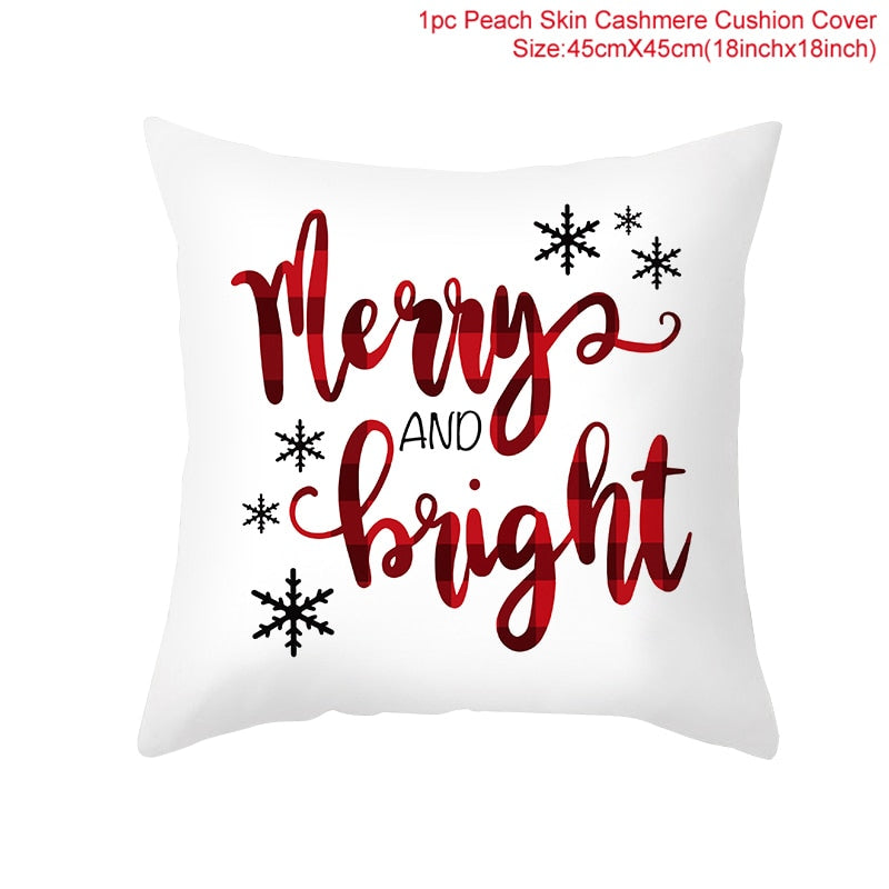 45cm Christmas Cushion Cover Navidad Merry Christmas Decorations For Home 2022 Xmas Noel Cristmas Ornaments New Year Gifts 2023