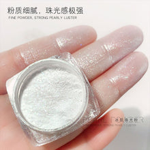 Load image into Gallery viewer, 1 Jar Fairy Glossy Ice White Fine Pearl Powder with Strong Pearly Luster Nail Art Dust Decorations Manicure DIY