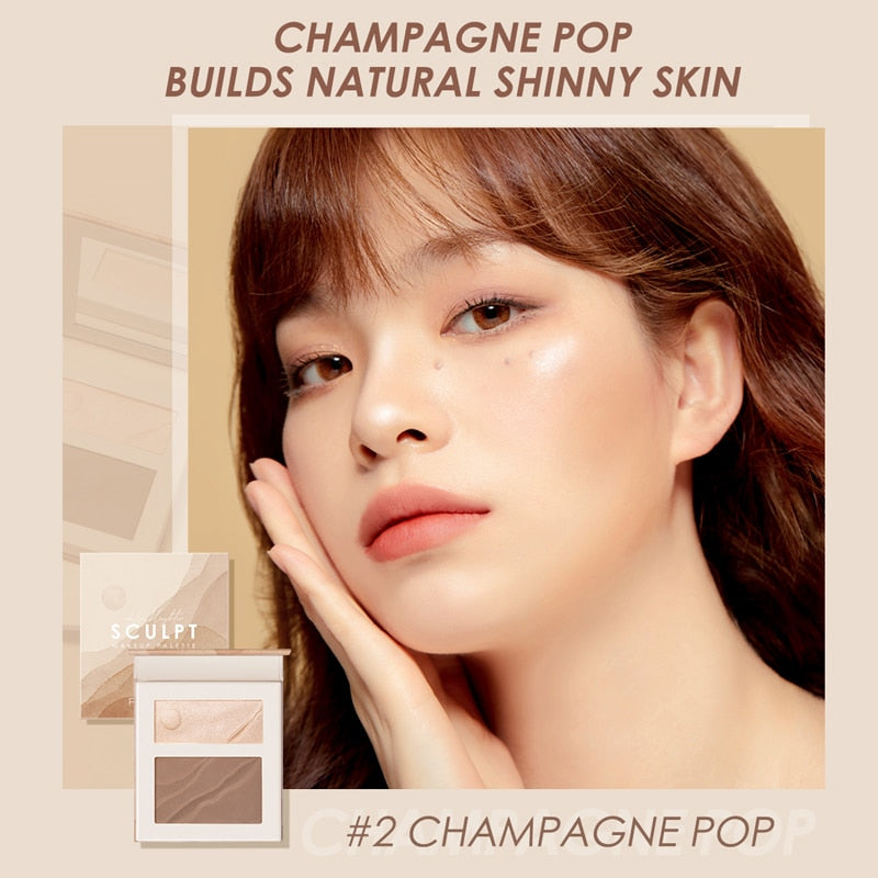 FOCALLURE Cosmetics Highlighter For Face Bronzer Illuminator Contouring Matte Shimmer Long Lasting Professional Powder Makeup