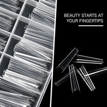 Load image into Gallery viewer, 120Pcs/Box Clear Natural French Acrylic Nails Coffin False Nails Art Tips UV Gel Nails Press On Fake Nails Long Manicure Tools