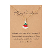 Load image into Gallery viewer, Charm Enamel Christmas Necklace For Women Men Merry Christmas Snowman Santa Claus Pendant Link Chain Necklace Xmas Jewelry Gift