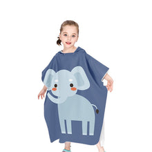 Load image into Gallery viewer, Child Hooded Bath Towel Cartoon Animals Printing Kids Beach Changing Robe Quick-dry Double-sided Fleece Microfiber Poncho Towel