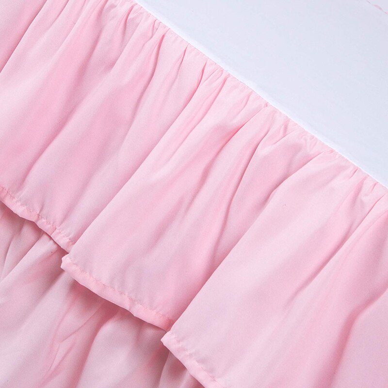 Two Layers Rufflled Bed Skirt Children Baby Crib Bed Skirt Baby Bed Cover Couvre Lit Home Bedding Bedspread Bedroom Bedsheet