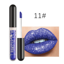 Load image into Gallery viewer, 12 Colors Diamond Lip Gloss Non-stick Cup Metal Pearlescent Liquid Lipstick Glitter Waterproof Lasting Lip Makeup Cosmetic TSLM1