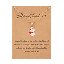 Load image into Gallery viewer, Charm Enamel Christmas Necklace For Women Men Merry Christmas Snowman Santa Claus Pendant Link Chain Necklace Xmas Jewelry Gift