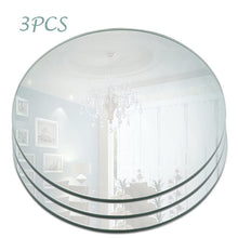 Load image into Gallery viewer, 200mm Round Mirror Acrylic Tray for Wedding Decorations Decor Candle Tray Plate Baby Shower Parties Centerpieces 2mm thickness