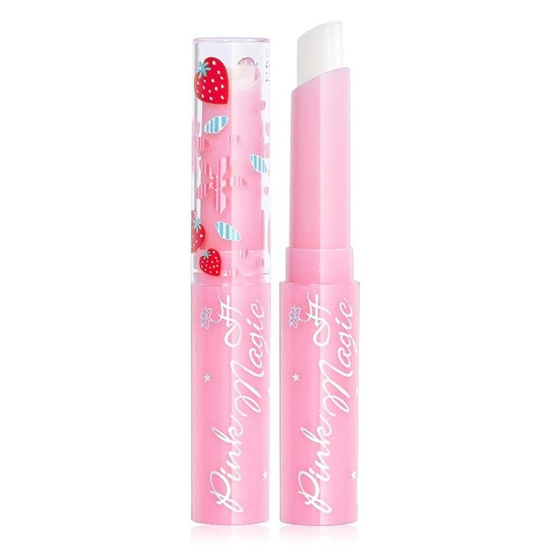 Natural Strawberry Serum Moisturizing Lipstick Temperature Color Change  Lip Balm Long Lasting Nourishing Lip Stick Cosmetics