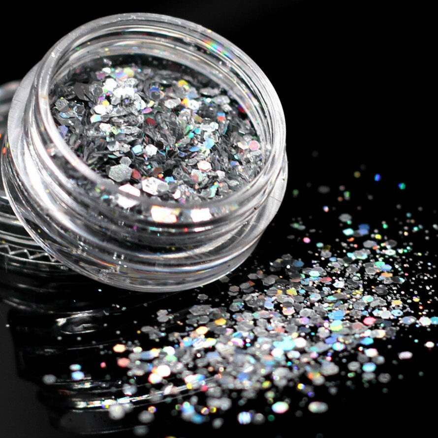1Box White Glitter Eyeshadow 12 Color Glitter Eyes Palette Monochrome Eyes Shimmer Powder Makeup Tool Shinning Colours #03