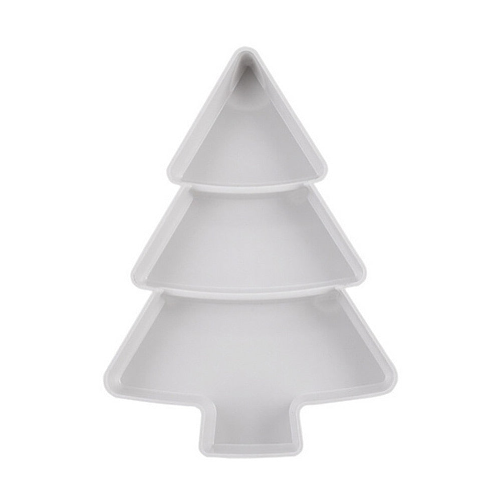 Christmas Tree Shape Nuts Fruits Plastic Plates Bowl Dishes Specialty Plates Snack Plate Kitchen Supply Tableware Dinner Plates