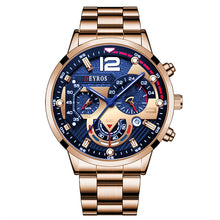 Load image into Gallery viewer, Luxury Mens Watches Male Gold Bracelet Stainless Steel Quartz Calendar Watch For Men Business Luminous Clock relogio masculino