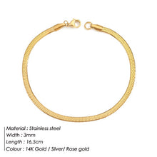 Load image into Gallery viewer, JUJIE 0.9MM/1.5MM/2.0MM Stainless Steel Round Snake Chain Bracelet For Women Gold Color Bracelets Jewelry Wholesale/Dropshipping