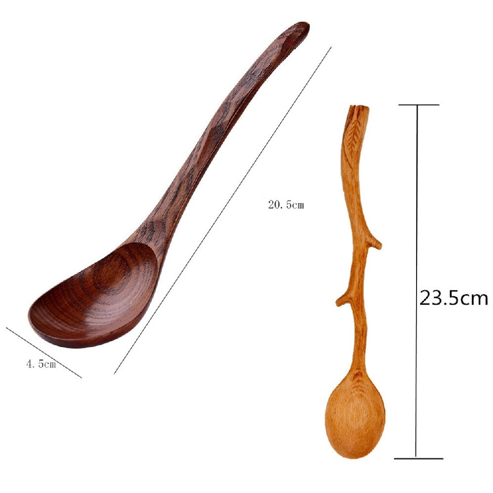 Creative Japanese Style Beech Spoons Branch Shape Long Handle Scoop Coffee Stirring Spoon Soup Spoon Tableware