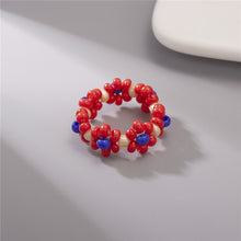 Load image into Gallery viewer, 15 Style Korean Colorful Bohemia Small Flower Ring Handmade Multi Beaded Rice Beads Ring For Women  Beach Jewelry Gifts