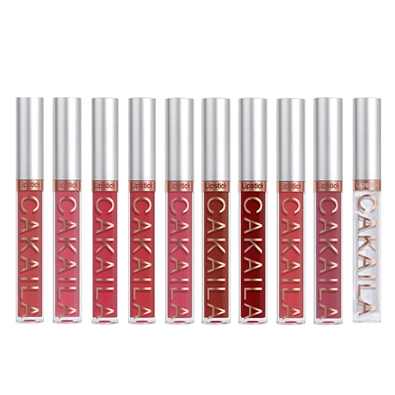 10-Pack Matte Liquid Lip Gloss Nude Lipstick Long Lasting Non-stick Cup Makeup Not Fade Lip Glaze Kit Gifts