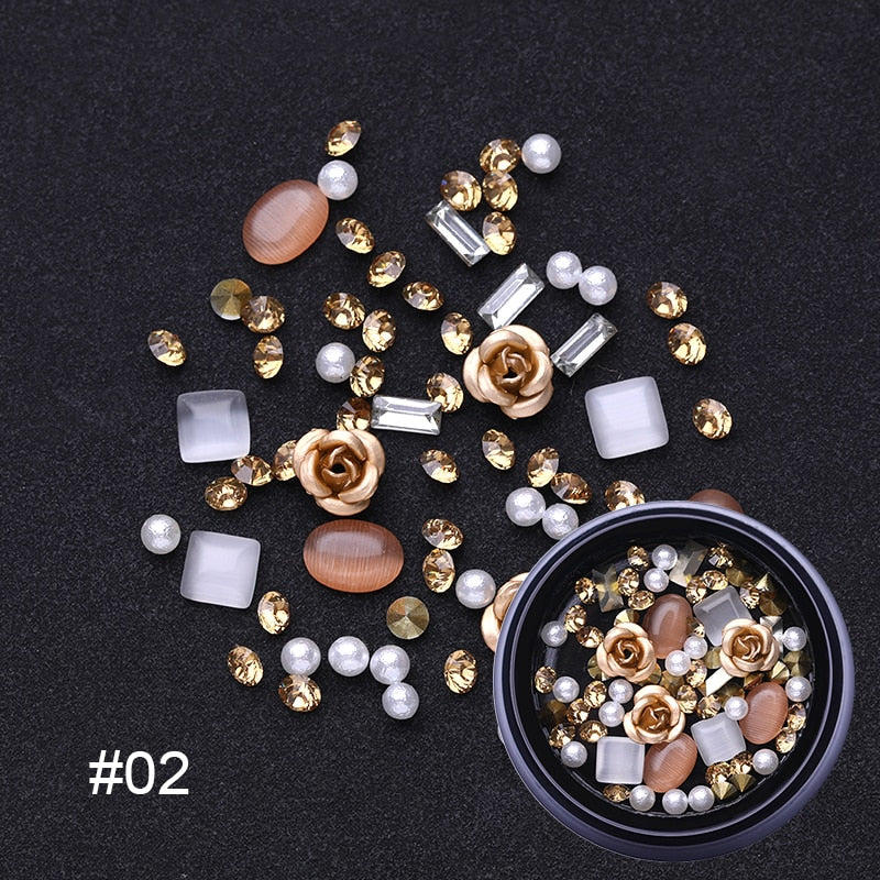 1 Box Nails Abalone Shell 3d Charm Texture Natural Sea Shell Nail Art Decoration Slice Beads Matail Rivet DIY Manicure Tools