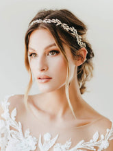 Load image into Gallery viewer, Handmade Golden Wedding Headbands Tiaras Crystal Leaf Hairbands Headdress Wedding Hair Accessories Head Jewelry