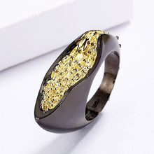 Load image into Gallery viewer, CIZEVA Luxury S Rings for Women Black Gold Color Antique Irregular Party Cocktail Rings for Women Italian Jewelry