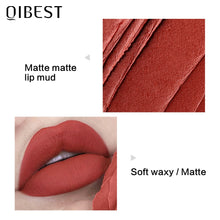 Load image into Gallery viewer, QIBEST Lip Glaze Velvet Matte Lip Rouge Waterproof Lip Gloss Long Lasting Nude Lipstick Women Red Lip Tint Beauty Cosmetic 3.5g