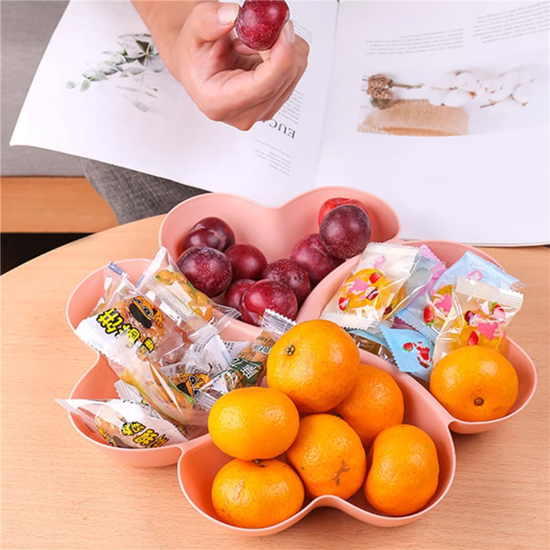 Creative Heart Shape Candy Snacks Nuts Seeds Dry Fruits Plastic Plates Dishes Bowl Breakfast Tray Home Kitchen Supplies