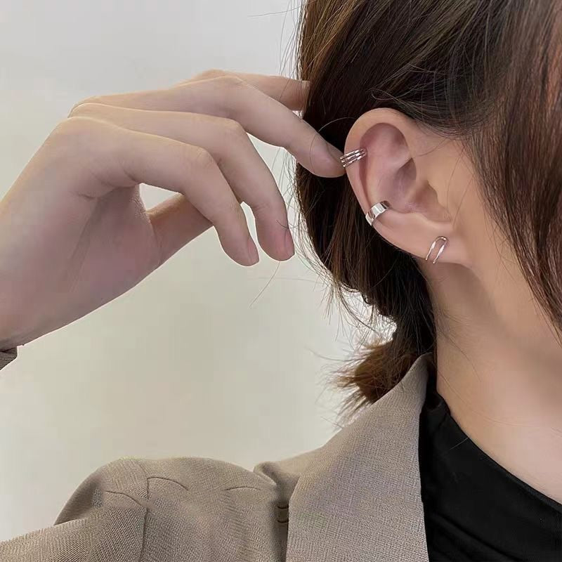 Fashion Cross Clip Earrings For Women Girls Cute Pearl Cubic Zirconia Ear Cartilage Cuff Without Piercing Jewerly Set