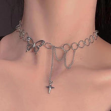 Load image into Gallery viewer, Kpop Punk Style Butterfly Choker Necklace Jewelry On The Neck Women Goth Neck Chain Pendant And Necklaces Collares For Girl