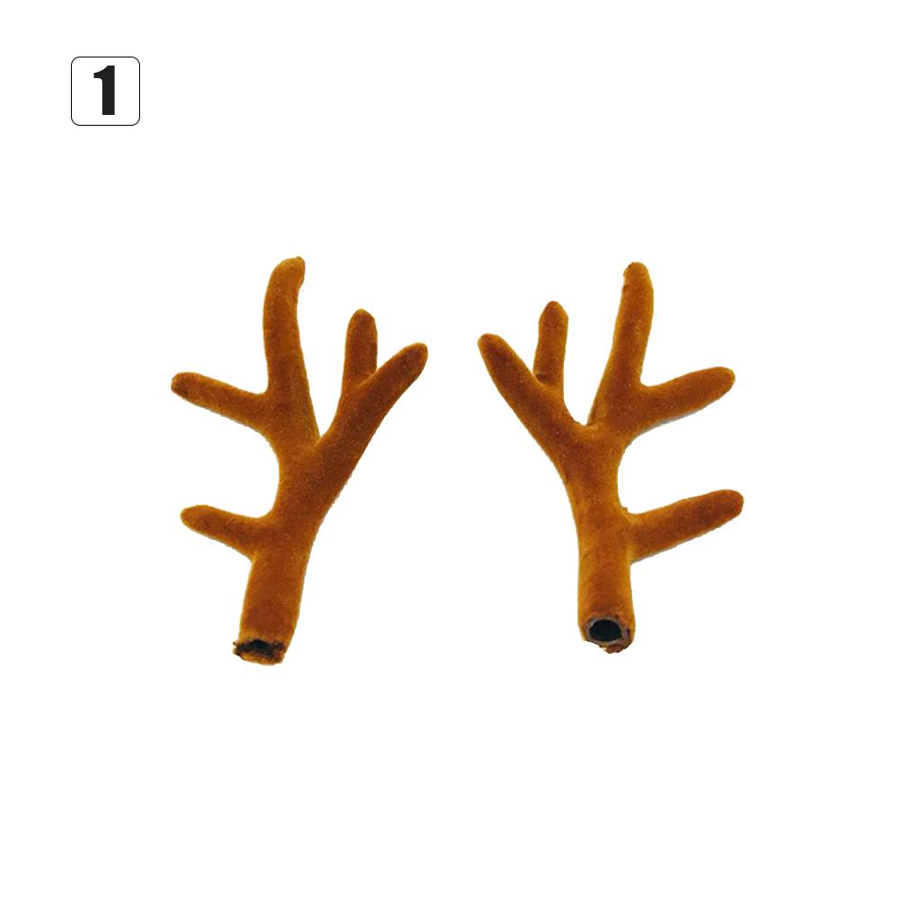 1 Pair Antlers Headwear Headband Flocking Artificial Sika Deer Antlers DIY Christmas Decorations Photography Props navidad