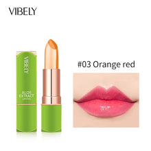 Load image into Gallery viewer, Aloe Vera Lipstick Lip Balm Lip Gloss Moisturizing Warm Feeling Color Changing Jelly Lipstick Long Lasting Lip Makeup TSLM2