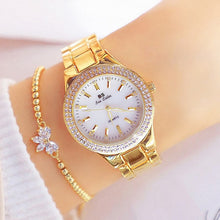 Load image into Gallery viewer, 2022 Gold Ladies Wrist Watches Dress Watch Women Crystal Diamond Watches Stainless Steel Silver Clock Women Montre Femme 2021