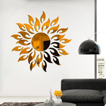 Load image into Gallery viewer, Sun Mirror Wall Sticker DIY Sun Flower Self Adhesive 3D Wall Decal Removable Mural Wallpaper for TV Background Art Home Decor