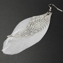 Load image into Gallery viewer, 1Pair Feather Earrings Fashion Vintage Feather Angel Wind Stassel Long Drop Dangle Hook Earrings For Women Earrings Party Gifts