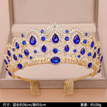 Load image into Gallery viewer, Wedding Crown Bridal Headpiece Gold Silver Color Rhinestone Crystal Diadem Queen Crown Princess Tiaras Wedding Hair Jewelry