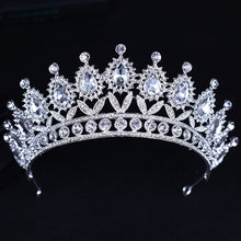 Load image into Gallery viewer, Diverse Silver Gold Color Crystal Crowns Bride tiara Fashion Queen For Wedding Crown Headpiece Wedding Hair Jewelry Accessories