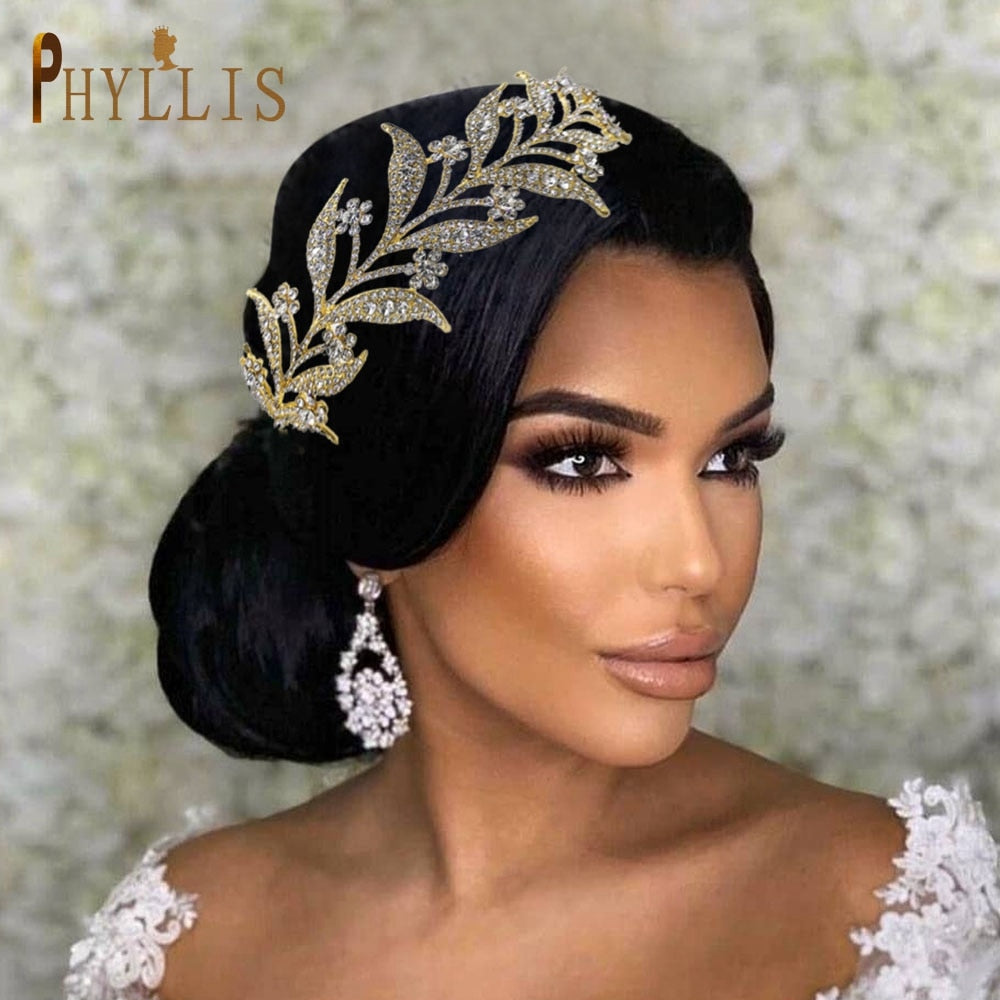 A25 Luxury Bridal Hair Accessories Crystal Wedding Headband Women Tiara Rhinestone Bride Headpieces Fashion Party Hair Ornaments