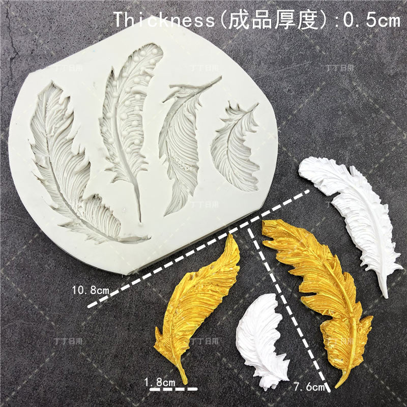 Birds Feather Sugar Buttons Silicone Mold DIY Fondant Cake Decorating Tools Chocolate Gumpaste Lace border Mold Baking Utensils