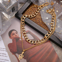 Load image into Gallery viewer, Kpop Women Neck Chain Snake Choker Necklaces On The Neck Double Layer Pendant Jewelry Chocker Collar For Girls Checker Goth