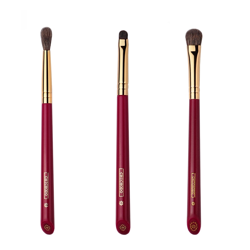 CHICHODO Makeup Brush-Luxurious Red Rose series-Selected Natural Animal Hair Eye Brushes Set-Professional Eye Make Up Brush