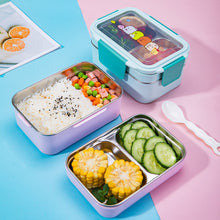Load image into Gallery viewer, Portable Stainless Steel Lunch Box Double Layer Cartoon Food Container Box Microwave Bento Box for Kids Children Picnic School