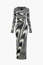 Load image into Gallery viewer, sealbeer A&amp;A Abstract Long Sleeve Knitted Maxi Dress
