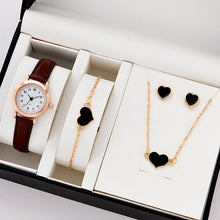 Load image into Gallery viewer, 5PCS Set Watch For Women Luxury Leather Analog Ladies Quartz Wrist Watch Fashion Bracelet Watch Set Female Relogio Feminino