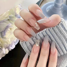 Load image into Gallery viewer, 24pcs Butterfly decorated false nails Removable Long Paragraph Fashion Manicure fake nail tips full cover acrylic for girls nail