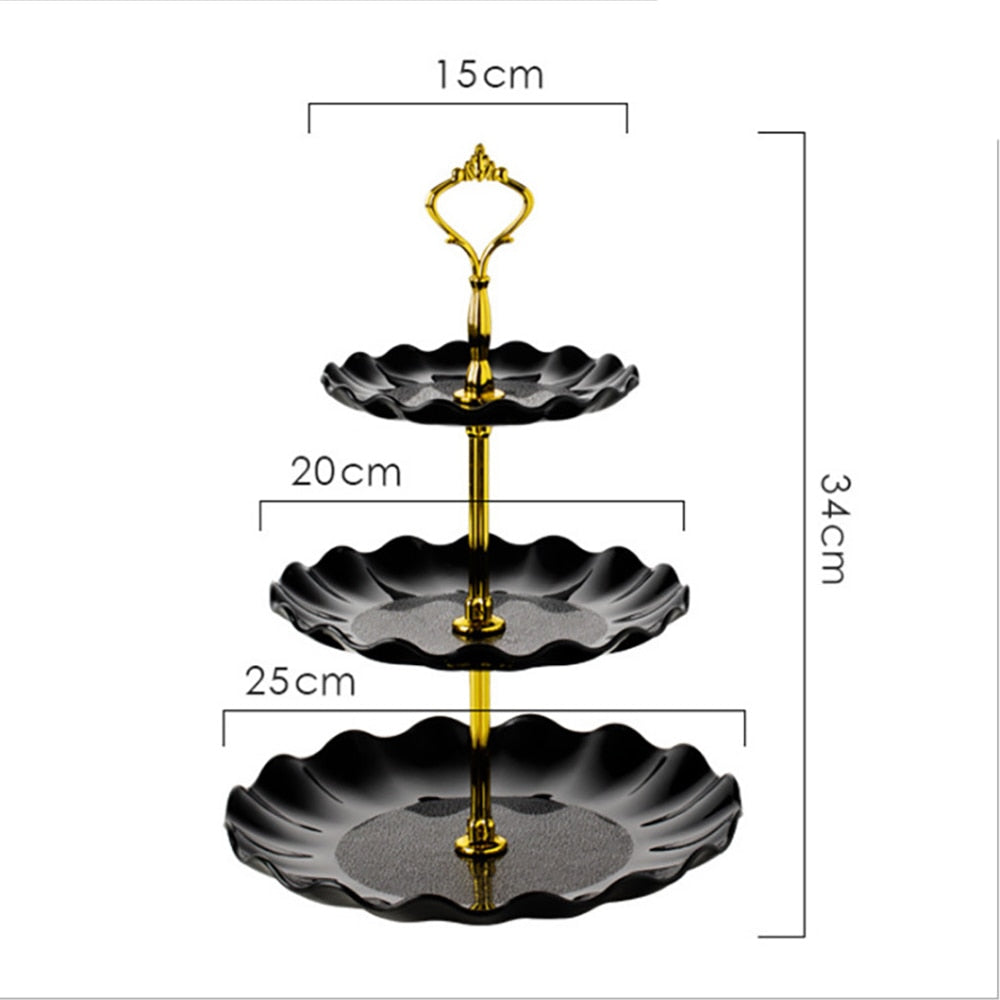 Table Plates Luxury Tableware Wedding Party Candy Dessert Dishes Fruit Bowl Home Cake Display Standing Kitchen Decoration Trays