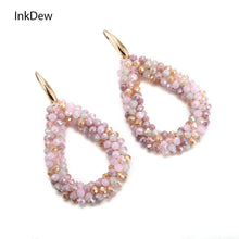 Load image into Gallery viewer, INKDEW Mixed Color Big Drop Earrings Colorful Bead Handmade Threading Crystal Earrings for Women Gift Water Drop Jewelry