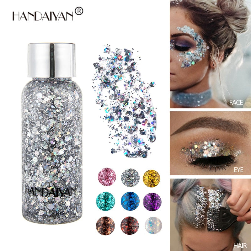 Eye Glitter Nail Hair Face Shining Sequins Shimmer Gel Body Decoration Moon Diamond Fragment Party Festival Makeup Accessories