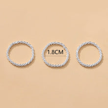 Load image into Gallery viewer, 3Pcs/Set Trendy Shining Set Rings Women Girl Soft Silver Chain Finger Rings Festive Party Jewelry Gift Daily Wearing Accessories