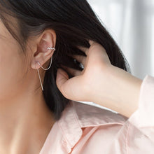 Load image into Gallery viewer, Simple Long Tassel Chain Drop Earrings For Women Hip Hop Silver Color Circle Round Geometric Piercing Ear Jewelry Girl Gift