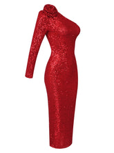 Load image into Gallery viewer, sealbeer A&amp;A Sequin In Vegas One Shoulder Bodycon Maxi Dress