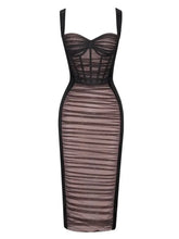 Load image into Gallery viewer, sealbeer A&amp;A Elegant Two Layer Mesh Midi Sleeveless Bodycon Dress